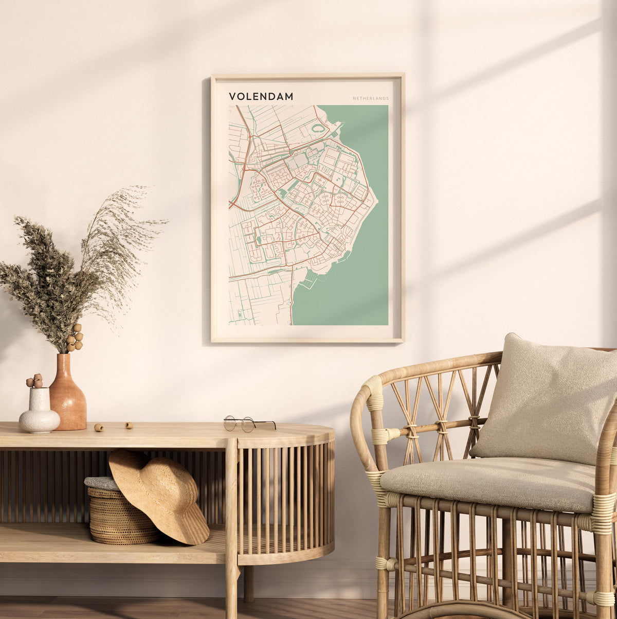 volendam netherlands map poster - image 3