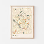 zwolle netherlands map poster - image 1
