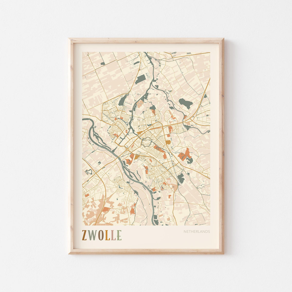 zwolle netherlands map poster - image 1