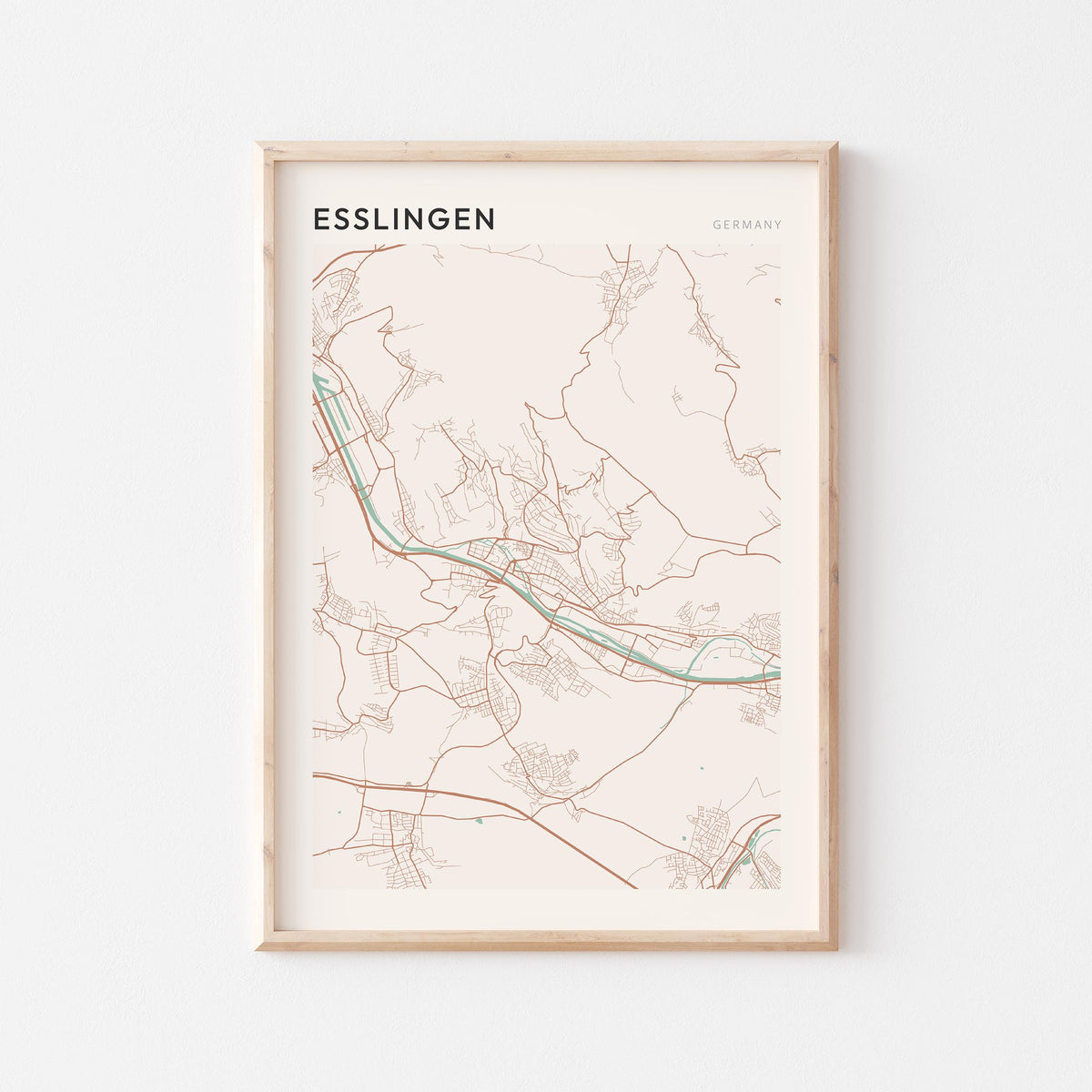 esslingen germany map poster - image 1
