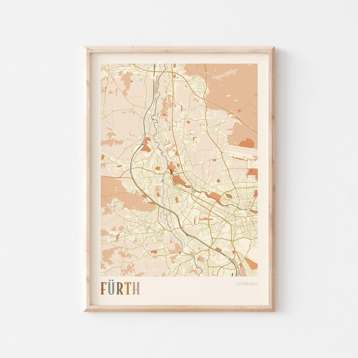 furth germany map poster - image 1