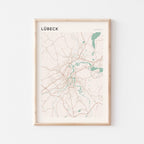 lubeck germany map poster - image 1