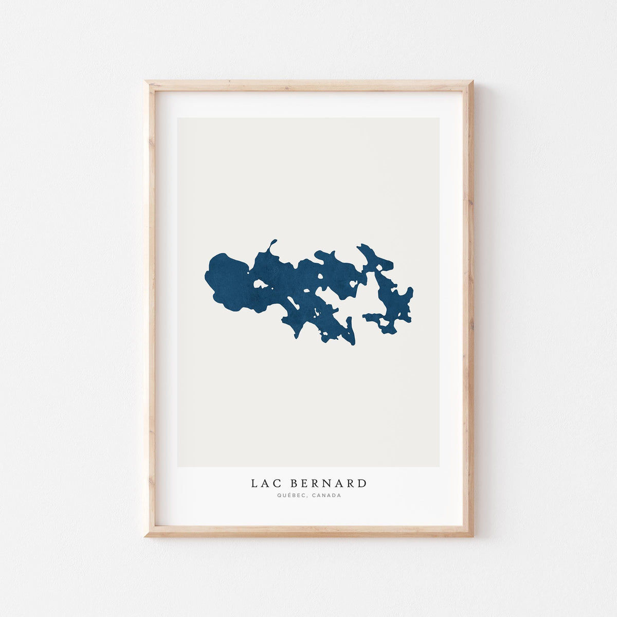 lac bernard map print quebec map poster – minimalist lake wall art - image 2