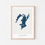 lac du cerf map print quebec map poster – minimalist lake wall art - image 1