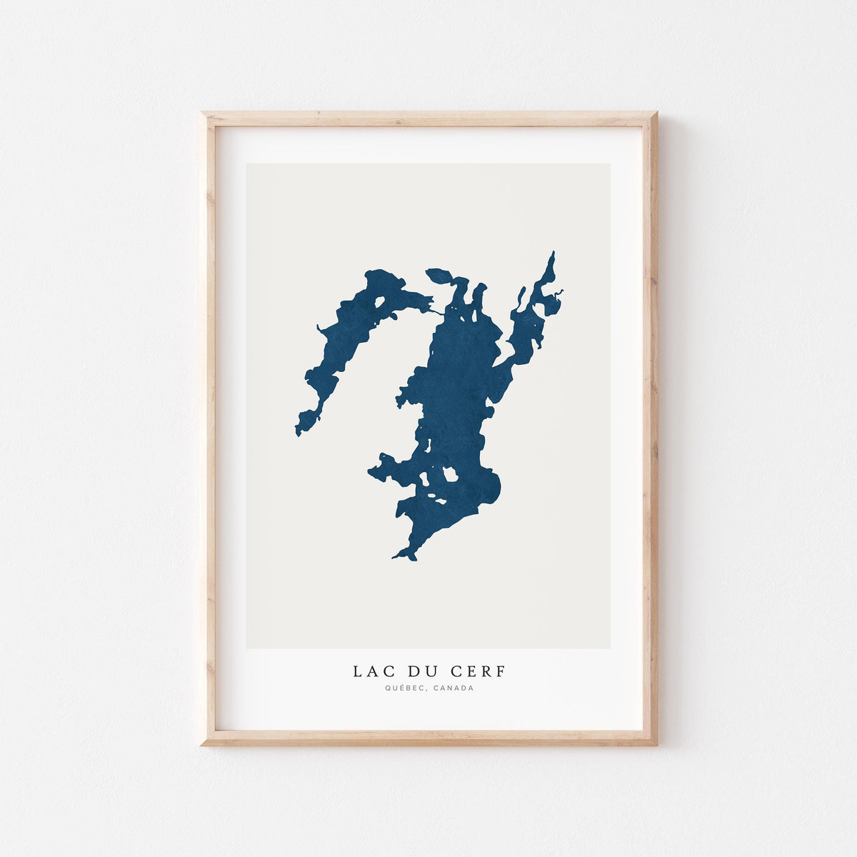 lac du cerf map print quebec map poster – minimalist lake wall art - image 1