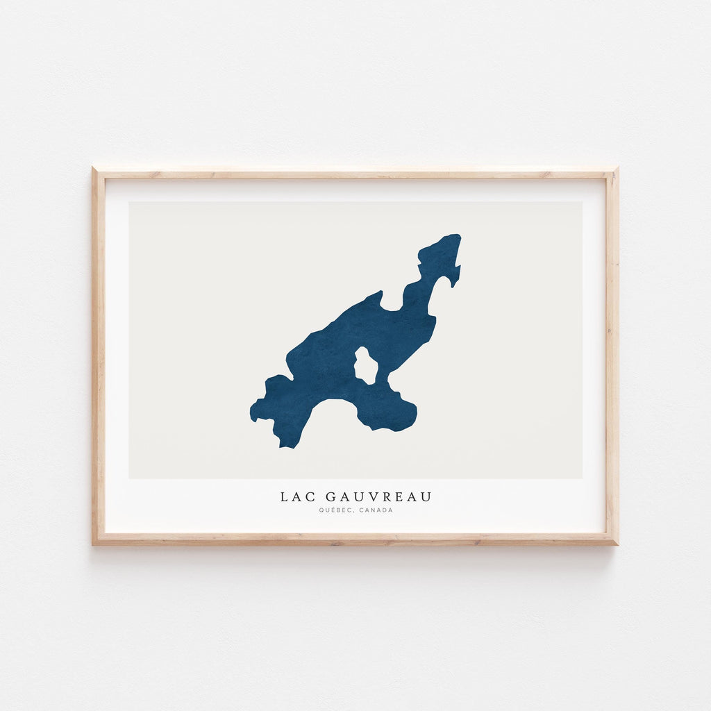 lac gauvreau quebec map poster – minimalist lake wall art - image 2