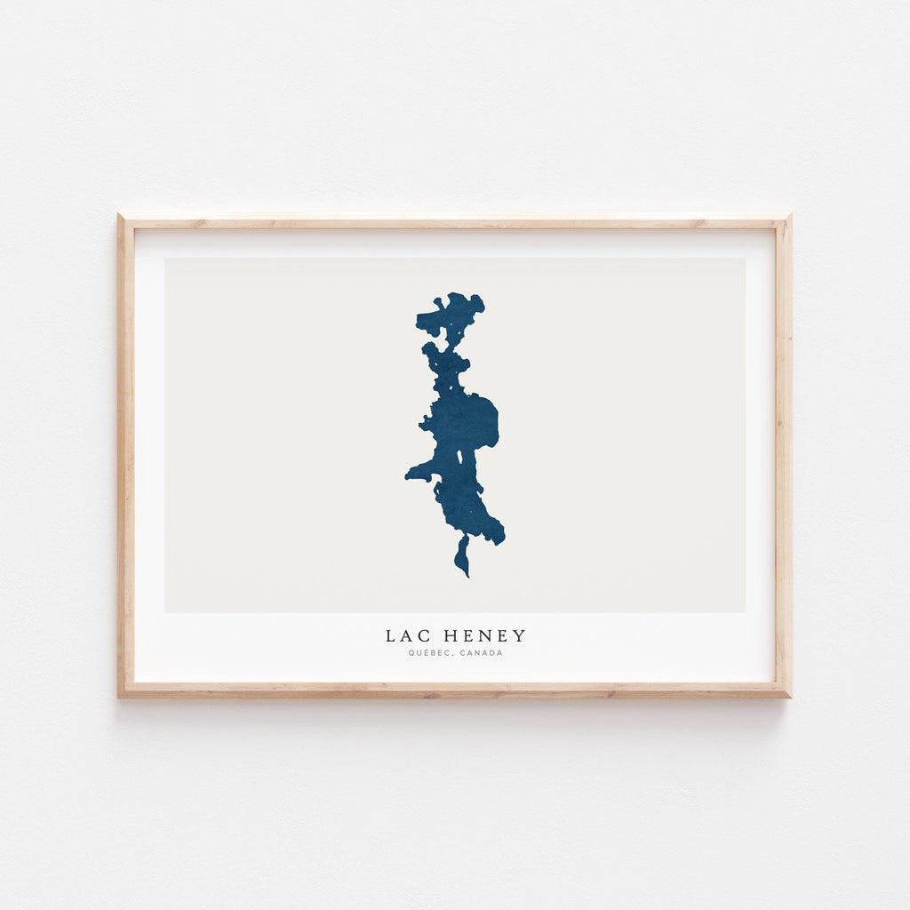 lac heney map print quebec map poster – minimalist lake wall art - image 2
