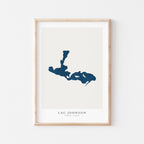lac johnson map print quebec map poster – minimalist lake wall art - image 2