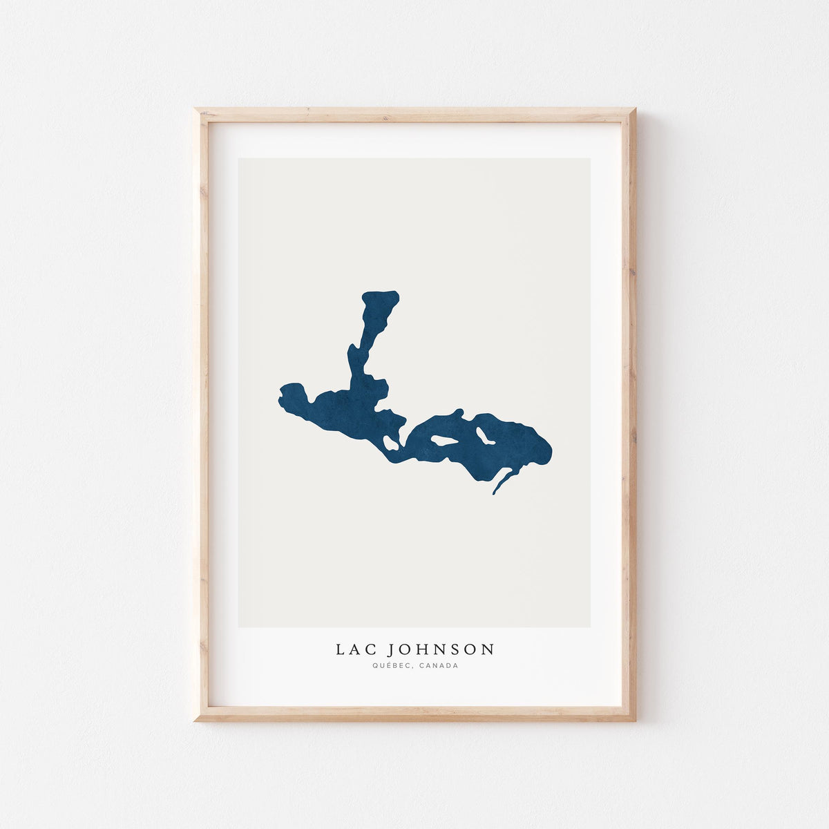lac johnson map print quebec map poster – minimalist lake wall art - image 2