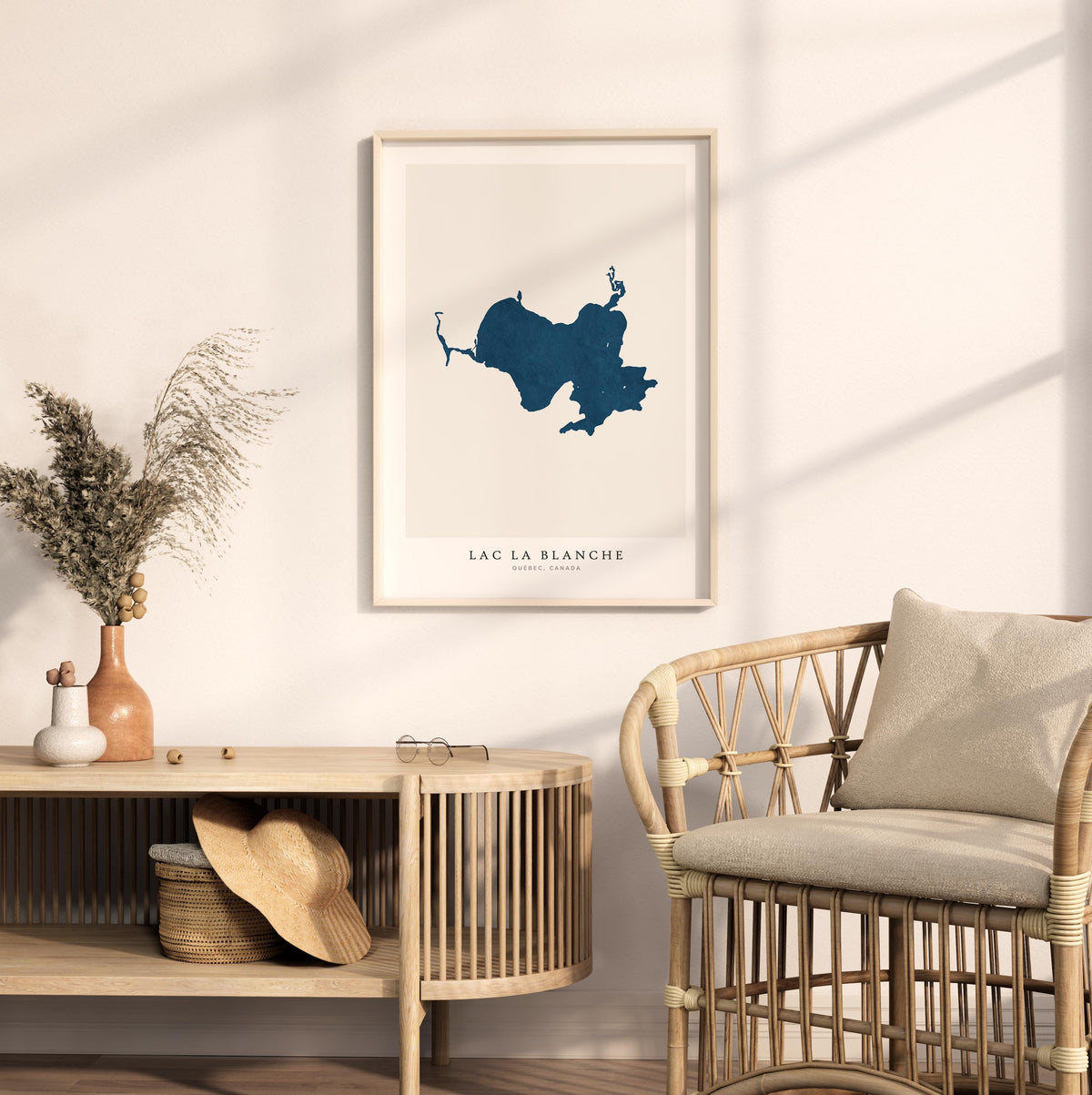 lac la blanche map print quebec map poster – minimalist lake wall art - image 5