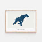 lac louisa map art print quebec map poster – minimalist lake wall art - image 1