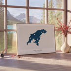 lac louisa map art print quebec map poster – minimalist lake wall art - image 4