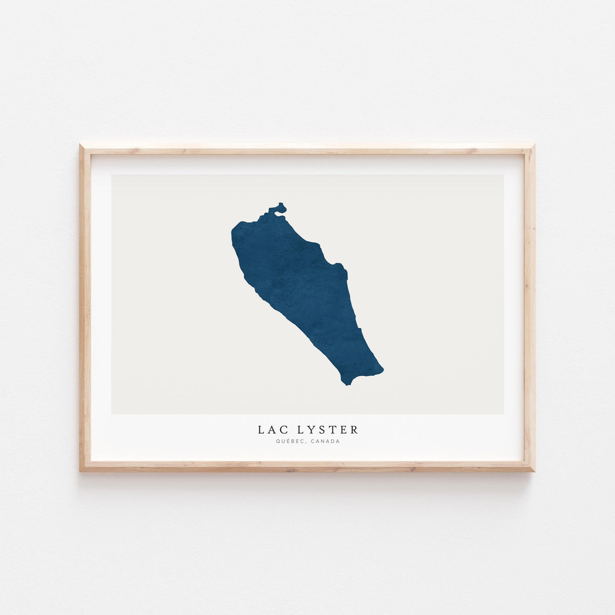 lac lyster map print quebec map poster – minimalist lake wall art - image 2