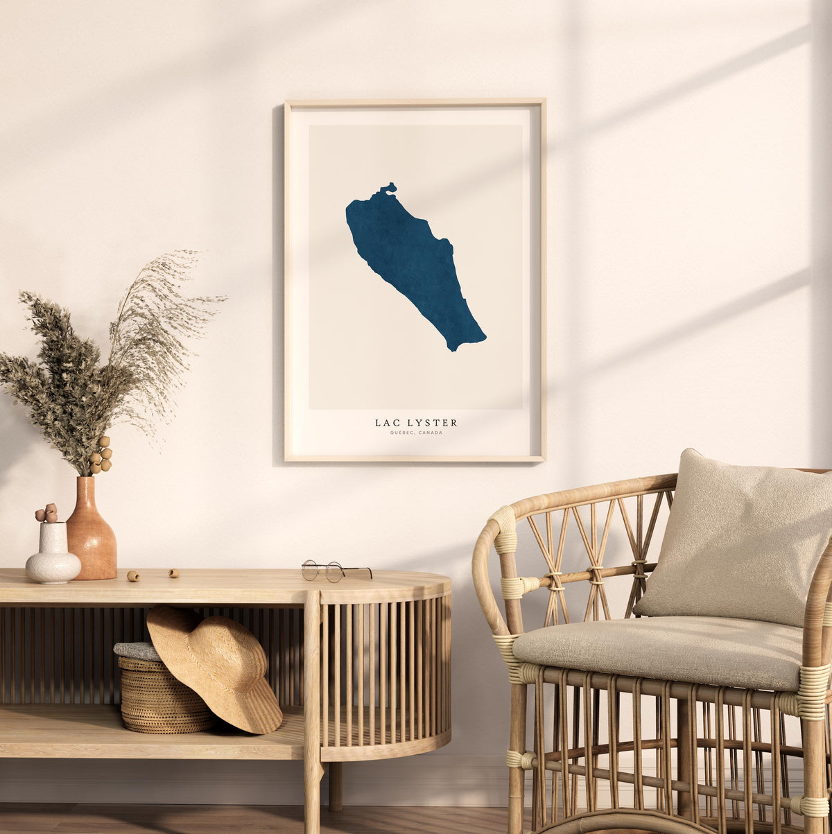 lac lyster map print quebec map poster – minimalist lake wall art - image 5