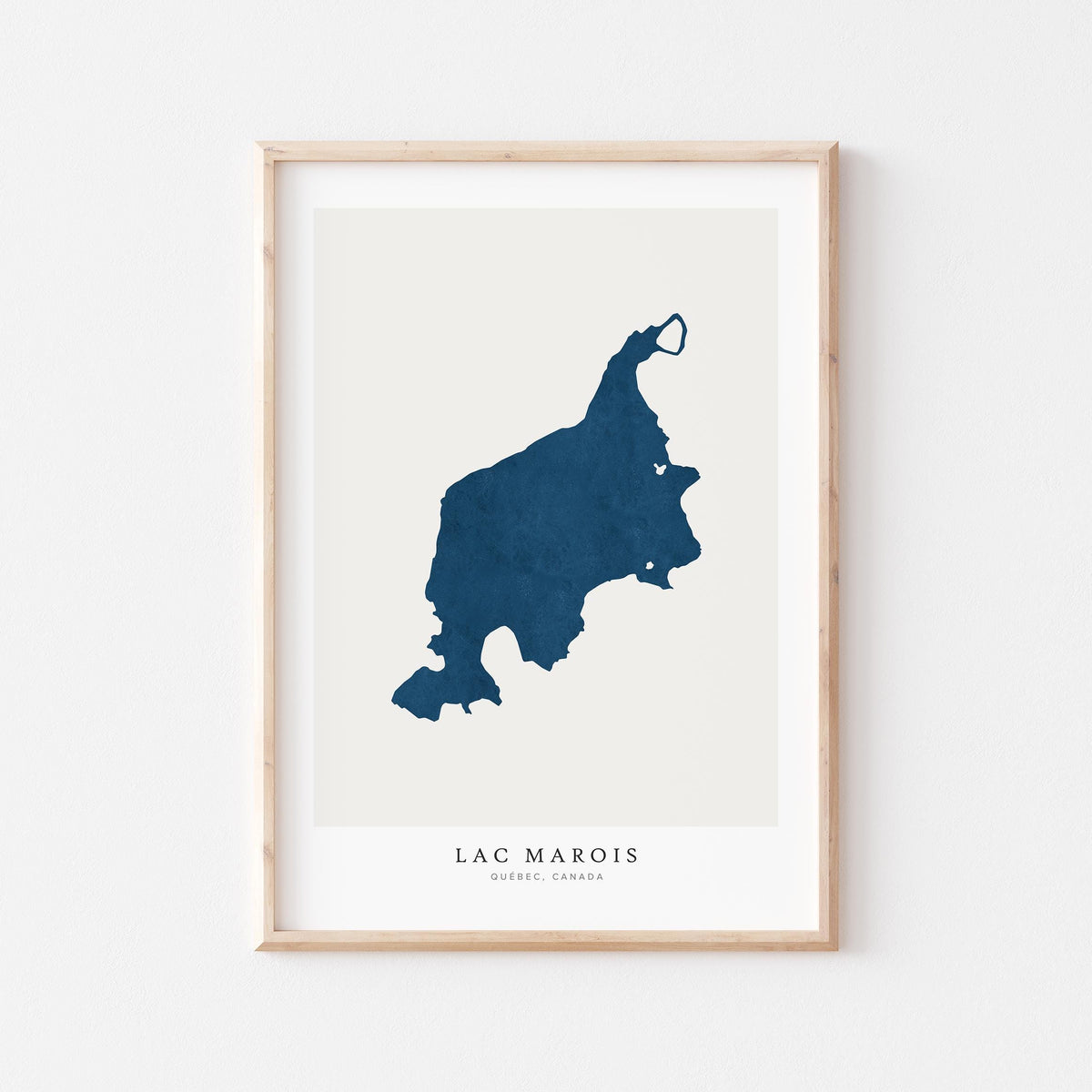 lac marois map print quebec map poster – minimalist lake wall art - image 1