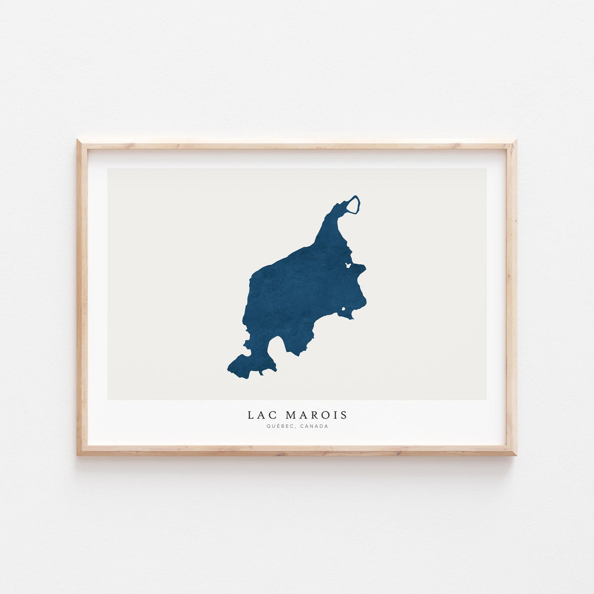 lac marois map print quebec map poster – minimalist lake wall art - image 2