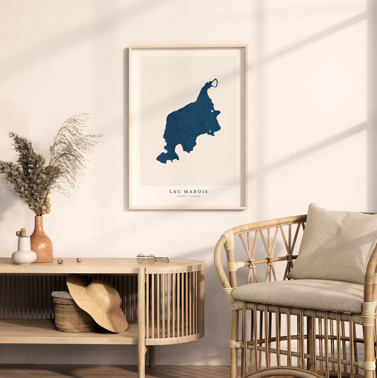 lac marois map print quebec map poster – minimalist lake wall art - image 5