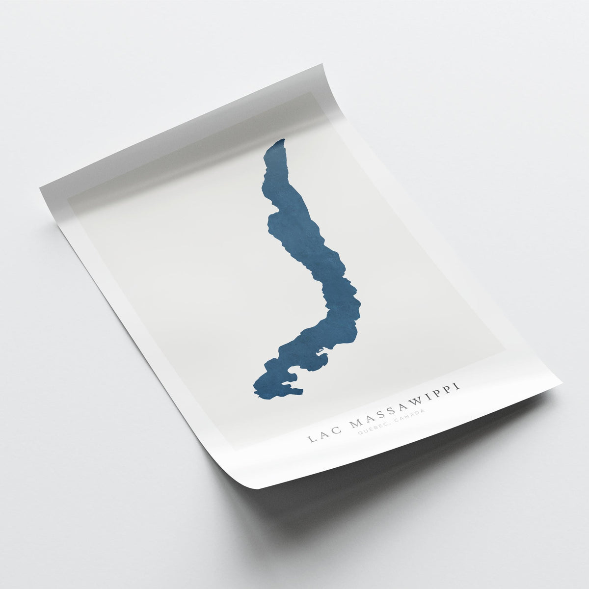 lac massawippi map print quebec map poster – minimalist lake wall art - image 6