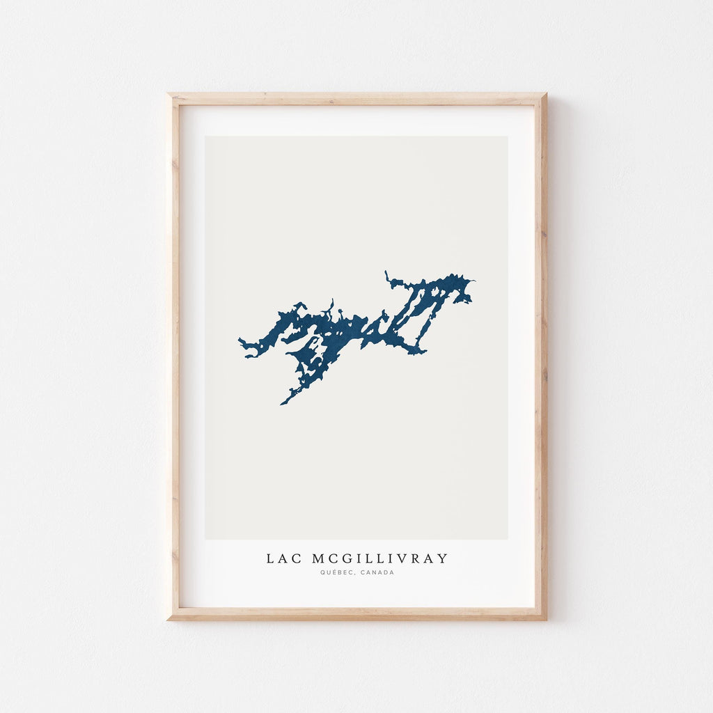lac mcgillivray map print quebec map poster – minimalist lake wall art - image 2