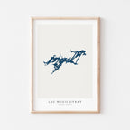 lac mcgillivray map print quebec map poster – minimalist lake wall art - image 2