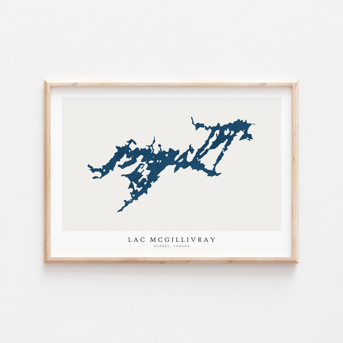 lac mcgillivray map print quebec map poster – minimalist lake wall art - image 1