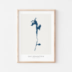 lac opasatica map print quebec map poster – minimalist lake wall art - image 1
