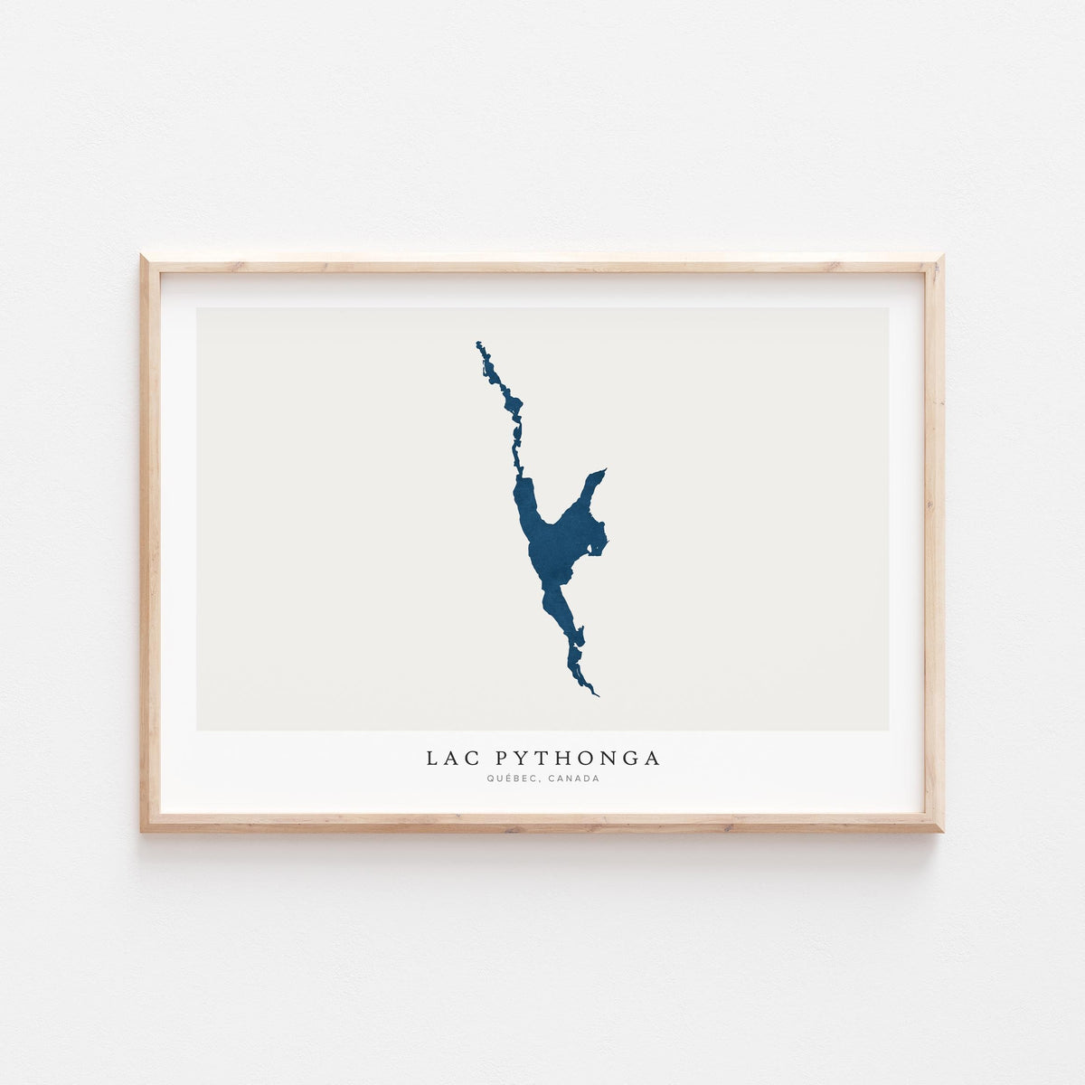 lac pythonga map print quebec map poster – minimalist lake wall art - image 2