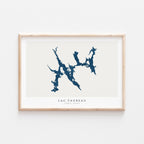 lac taureau map print quebec map poster – minimalist lake wall art - image 1