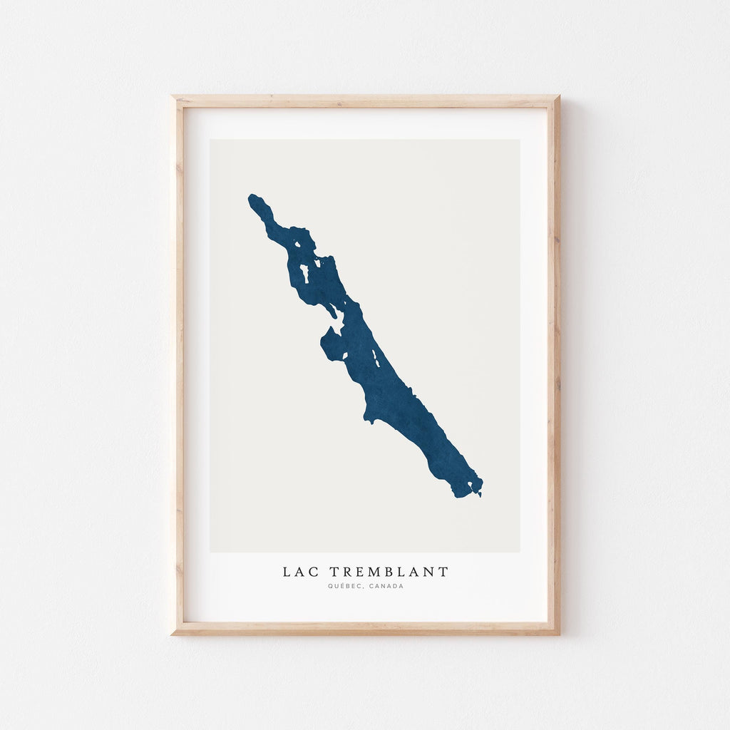lac tremblant map print quebec map poster – minimalist lake wall art - image 1