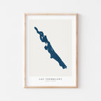 lac tremblant map print quebec map poster – minimalist lake wall art - image 1