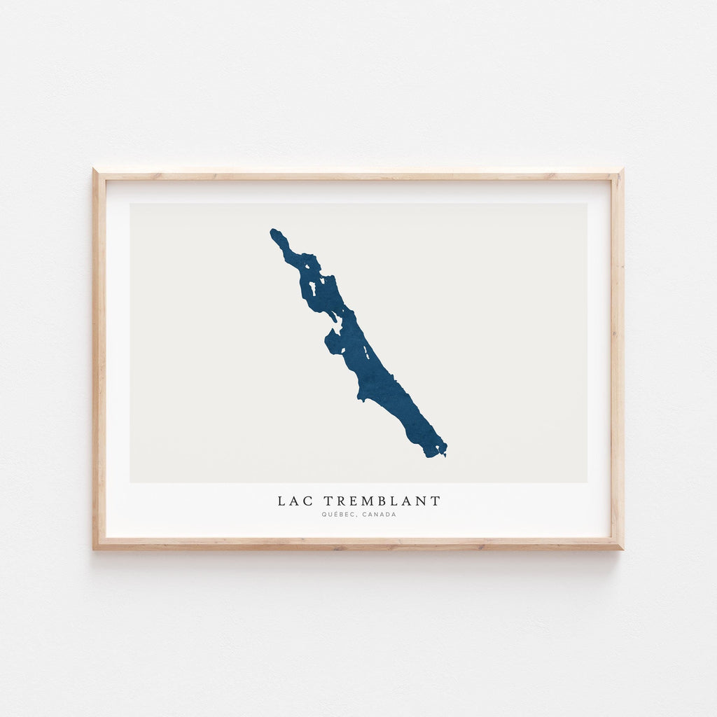 lac tremblant map print quebec map poster – minimalist lake wall art - image 2