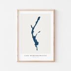 lake memphremagog map art quebec map poster – minimalist lake wall art - image 1