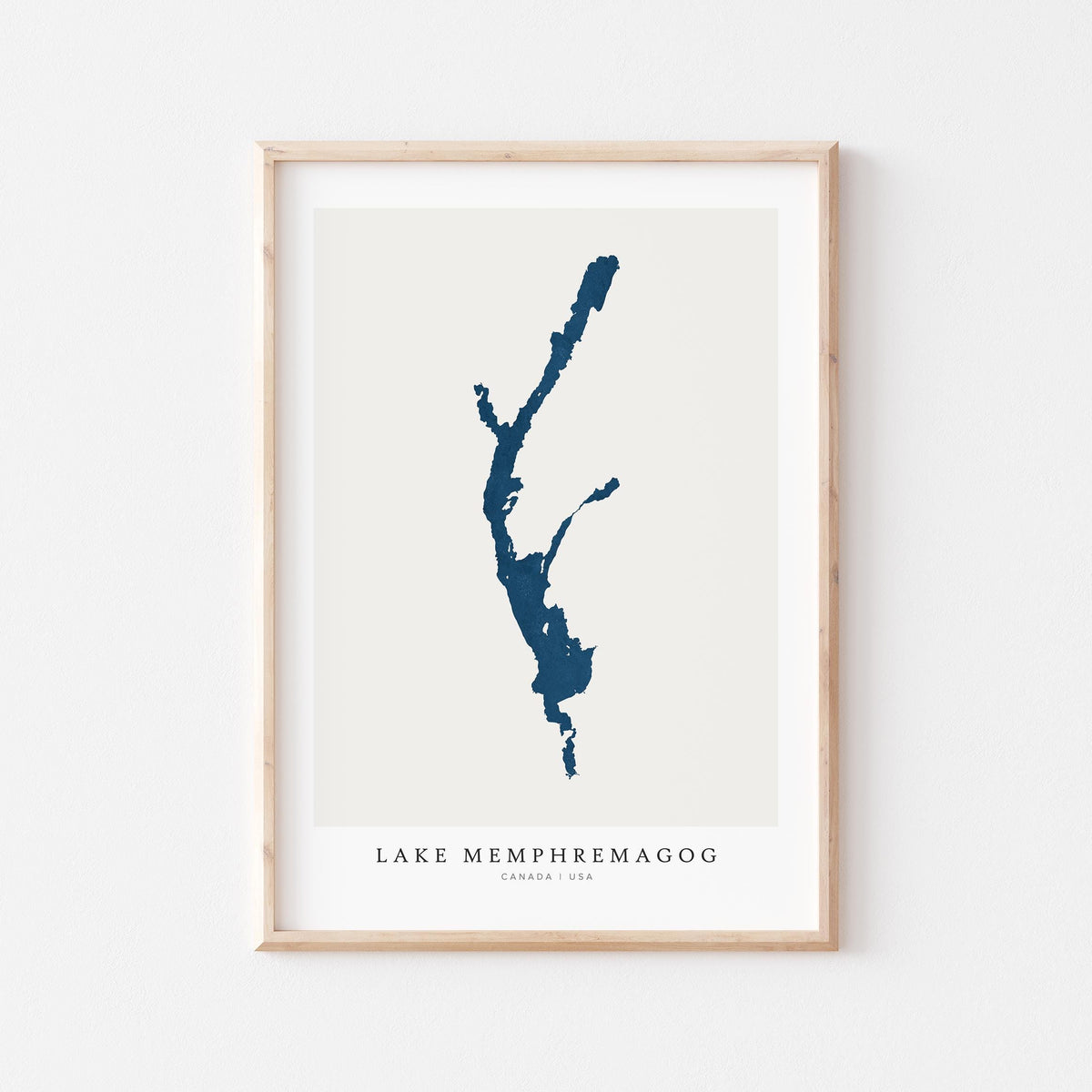 lake memphremagog map art quebec map poster – minimalist lake wall art - image 1