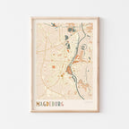 magdeburg germany map poster - image 1