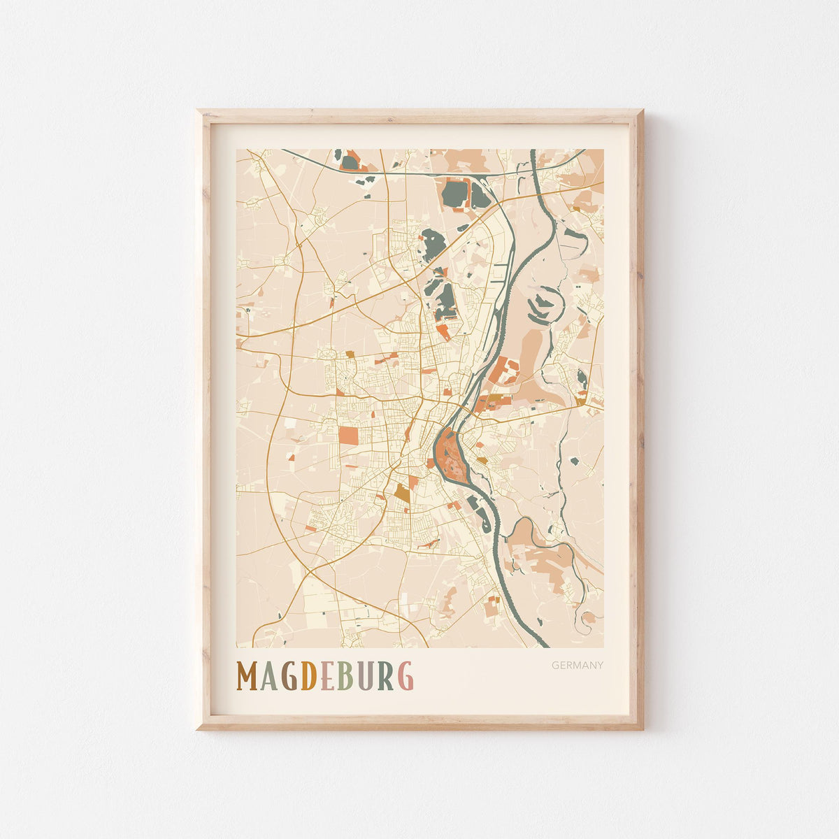 magdeburg germany map poster - image 1
