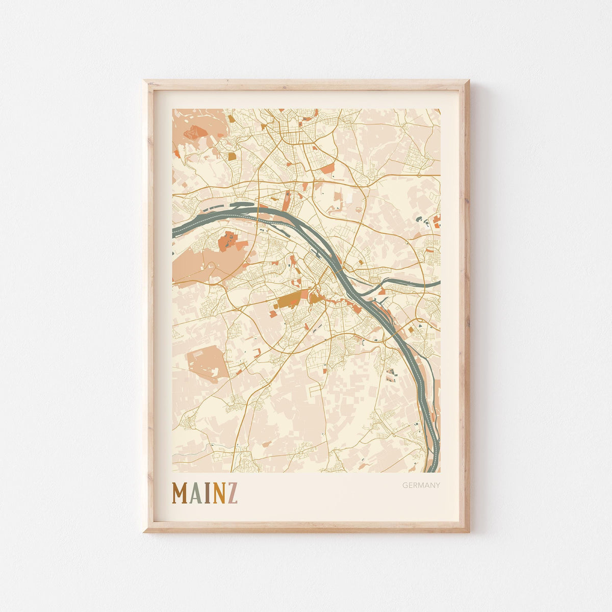 mainz germany map poster - image 1