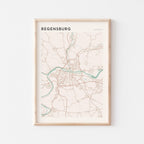 regensburg germany map poster - image 1