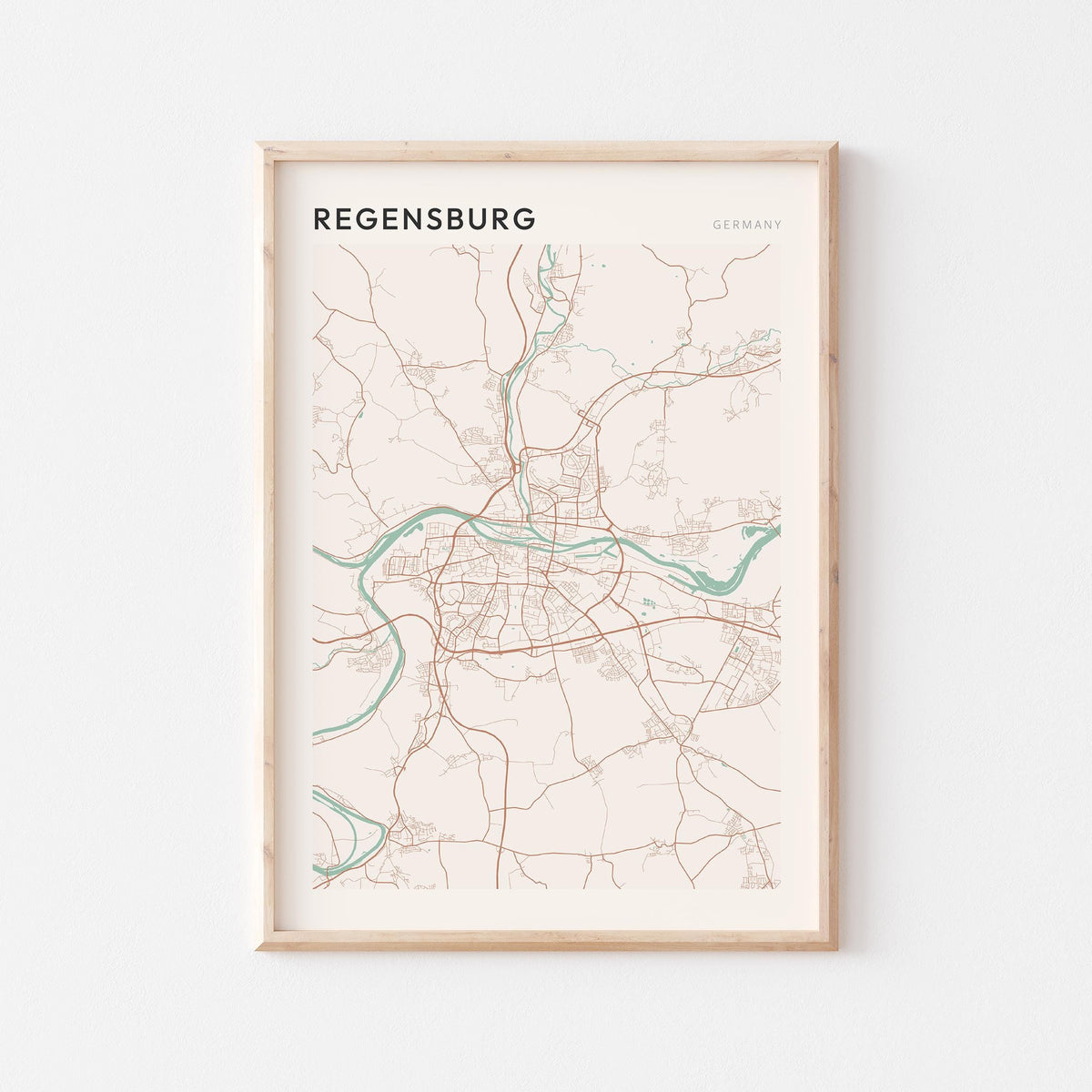 regensburg germany map poster - image 1