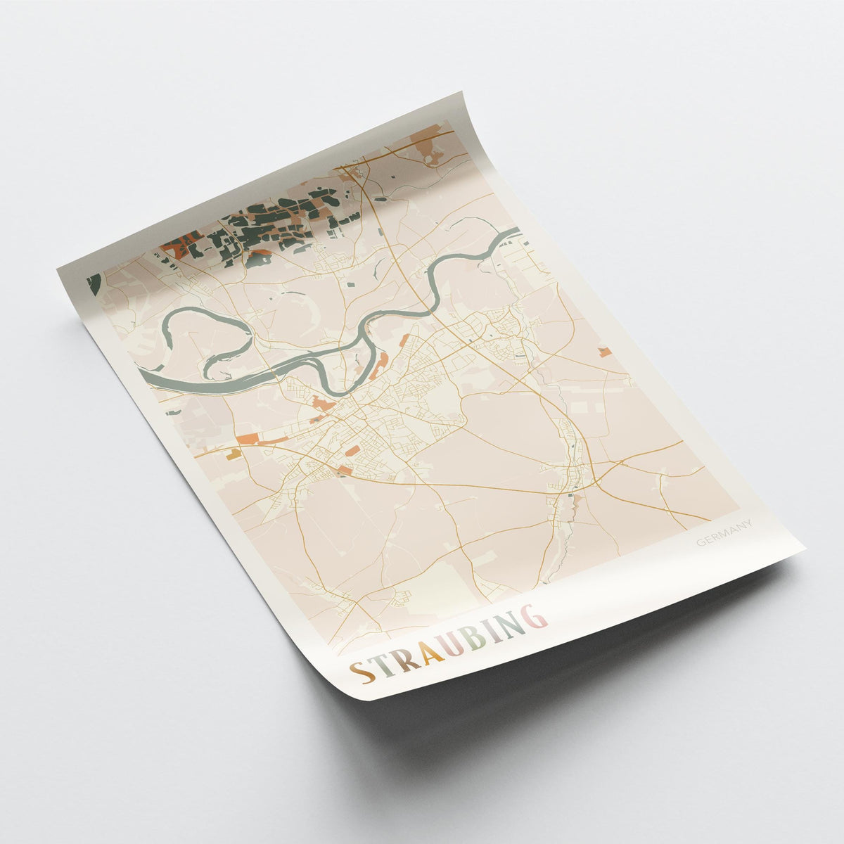 straubing germany map poster - image 4