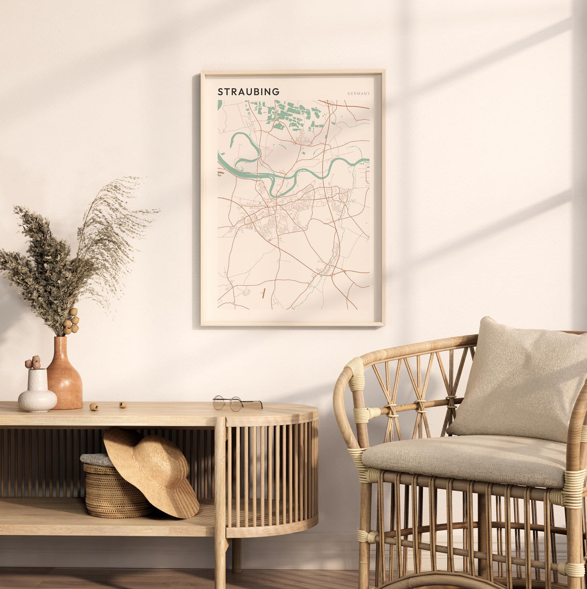 straubing germany map poster - image 3