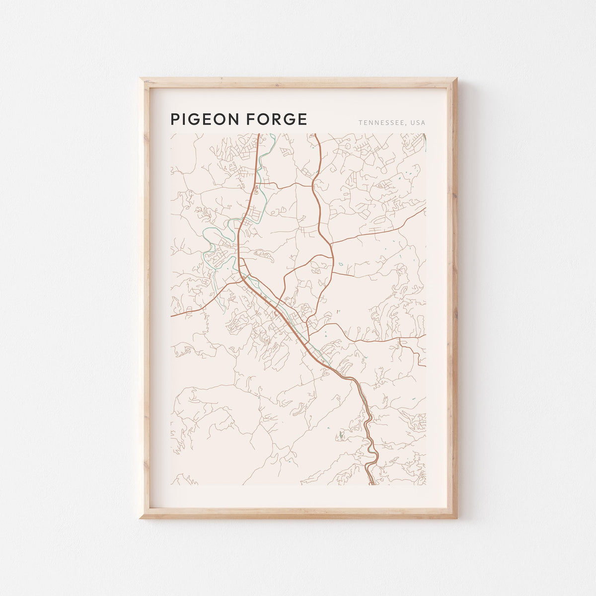 pigeon forge, tennessee map poster - image 1