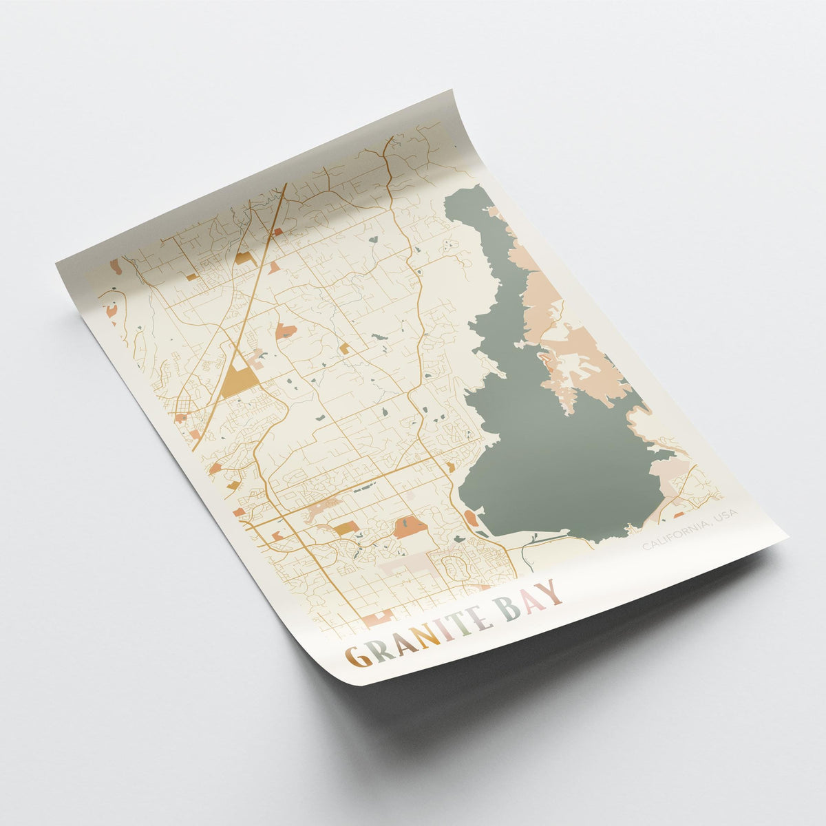 granite bay, california map poster - image 4