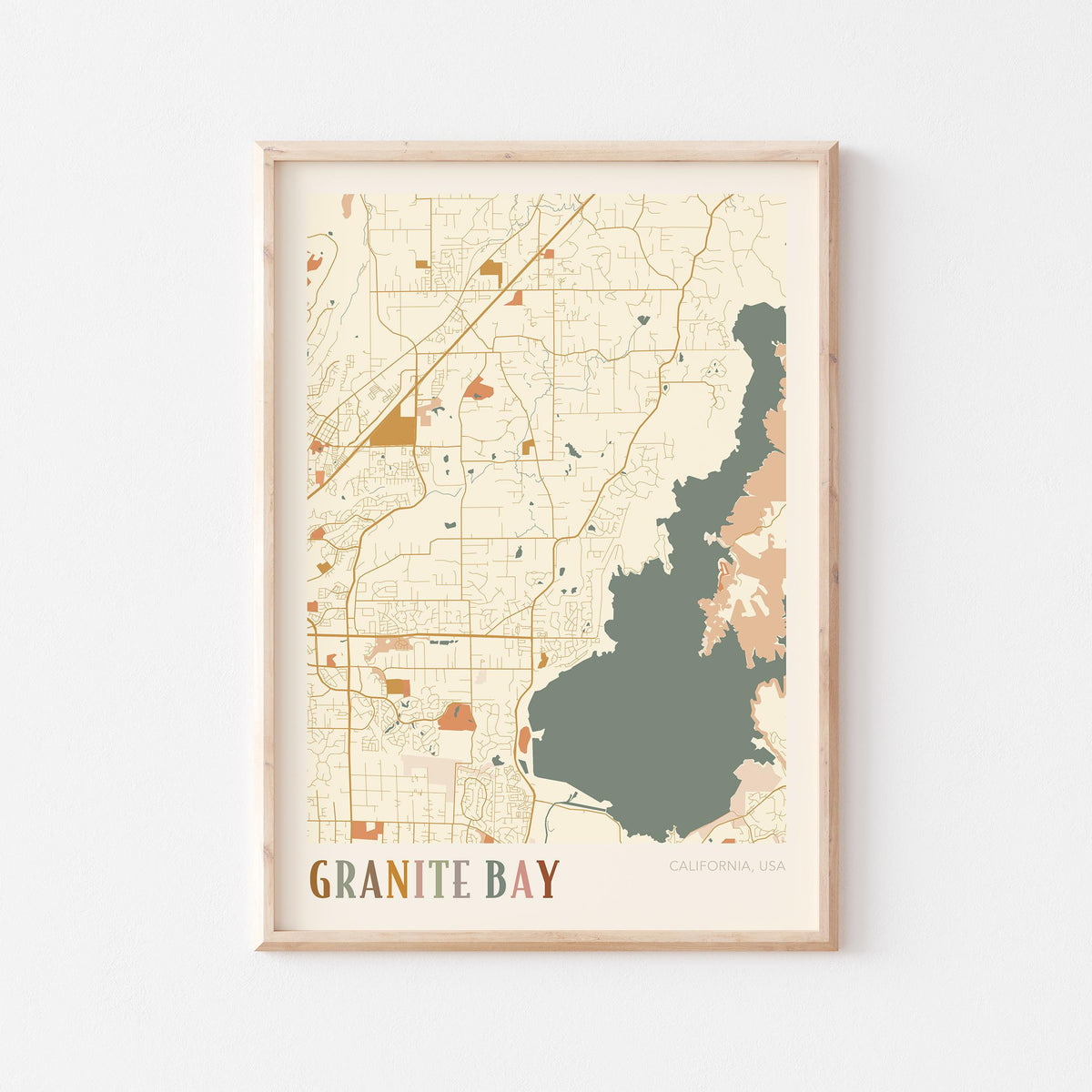 granite bay, california map poster - image 1