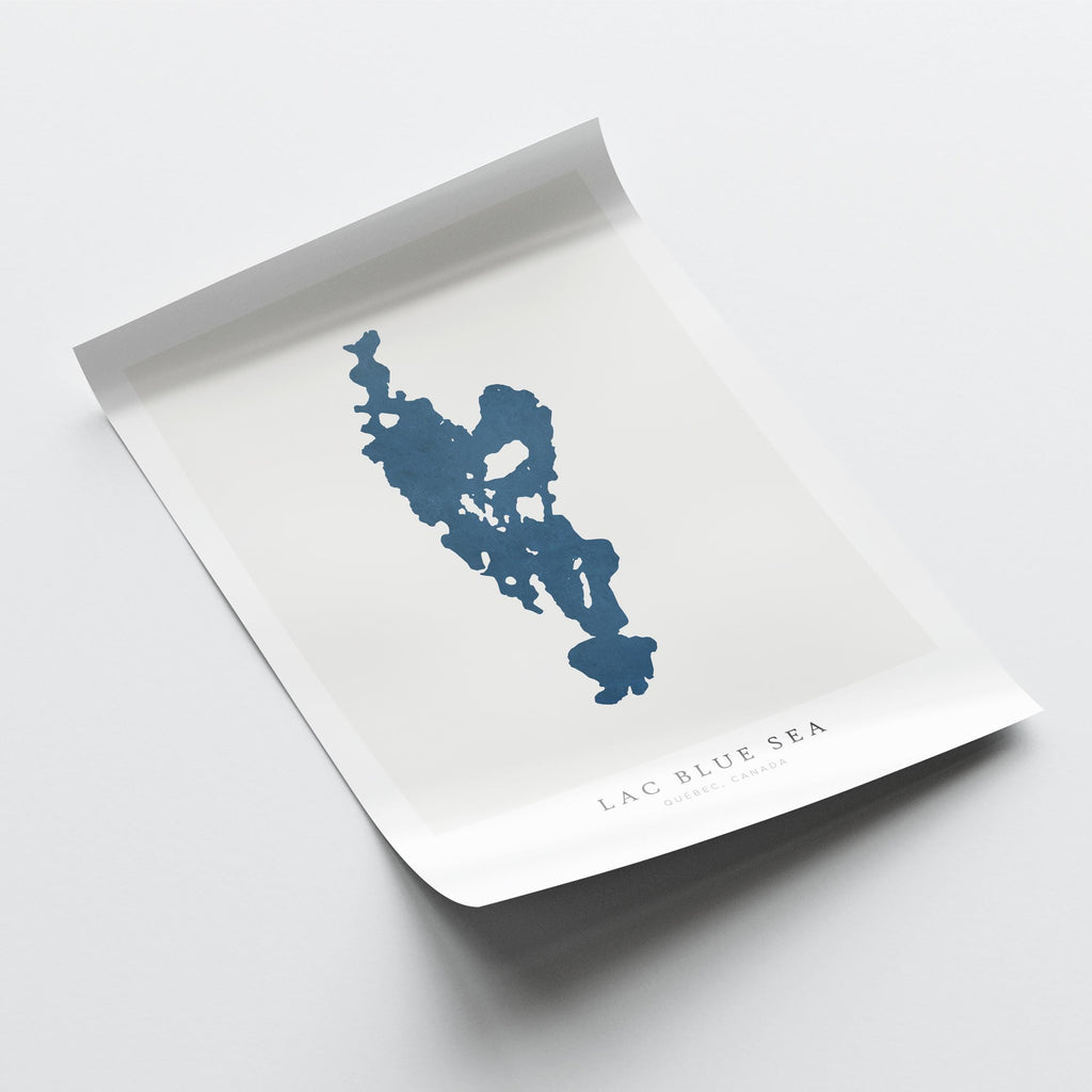 lac blue sea map print quebec map poster – minimalist lake wall art - image 6