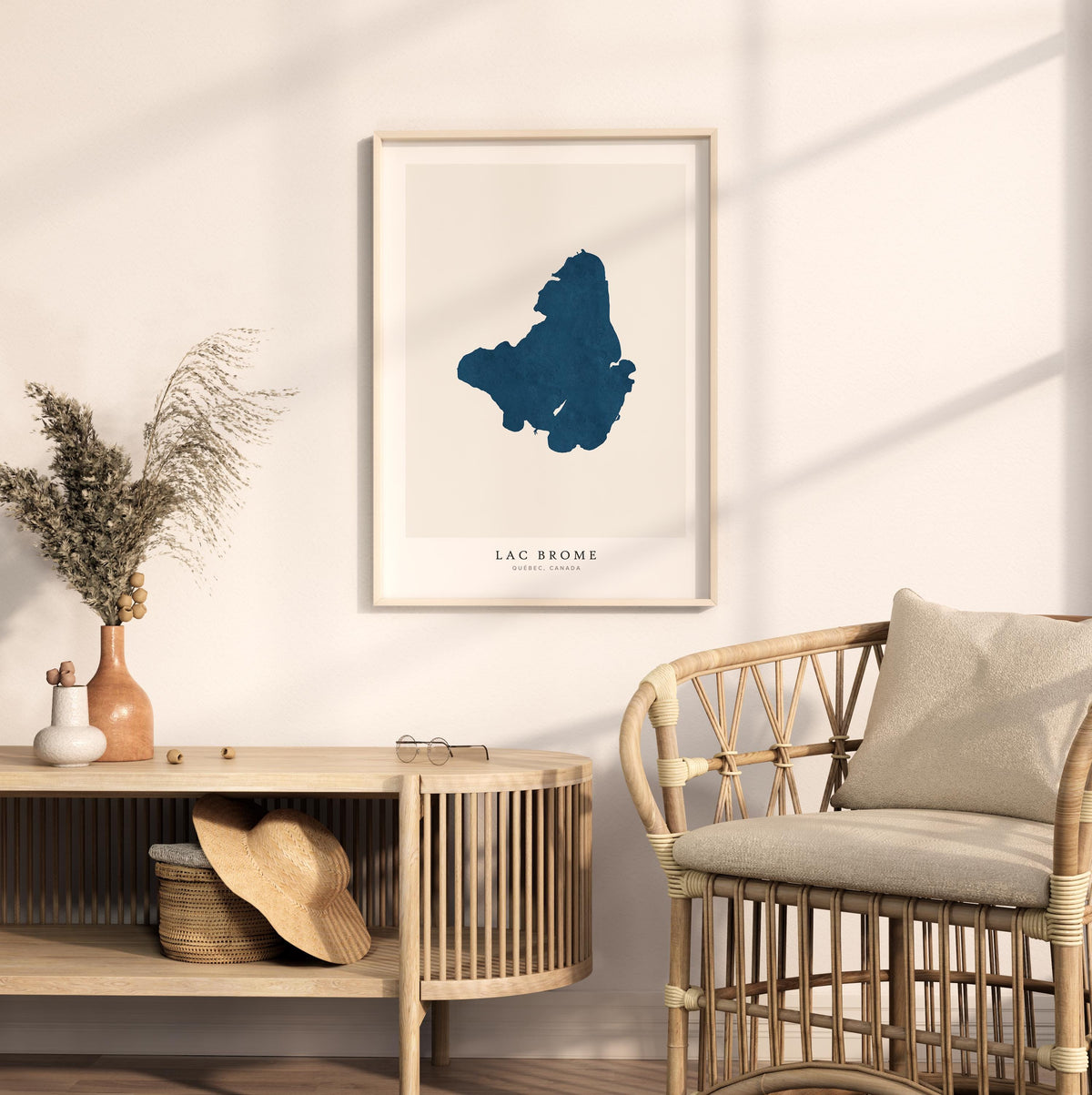 lac brome map print quebec map poster – minimalist lake wall art - image 5