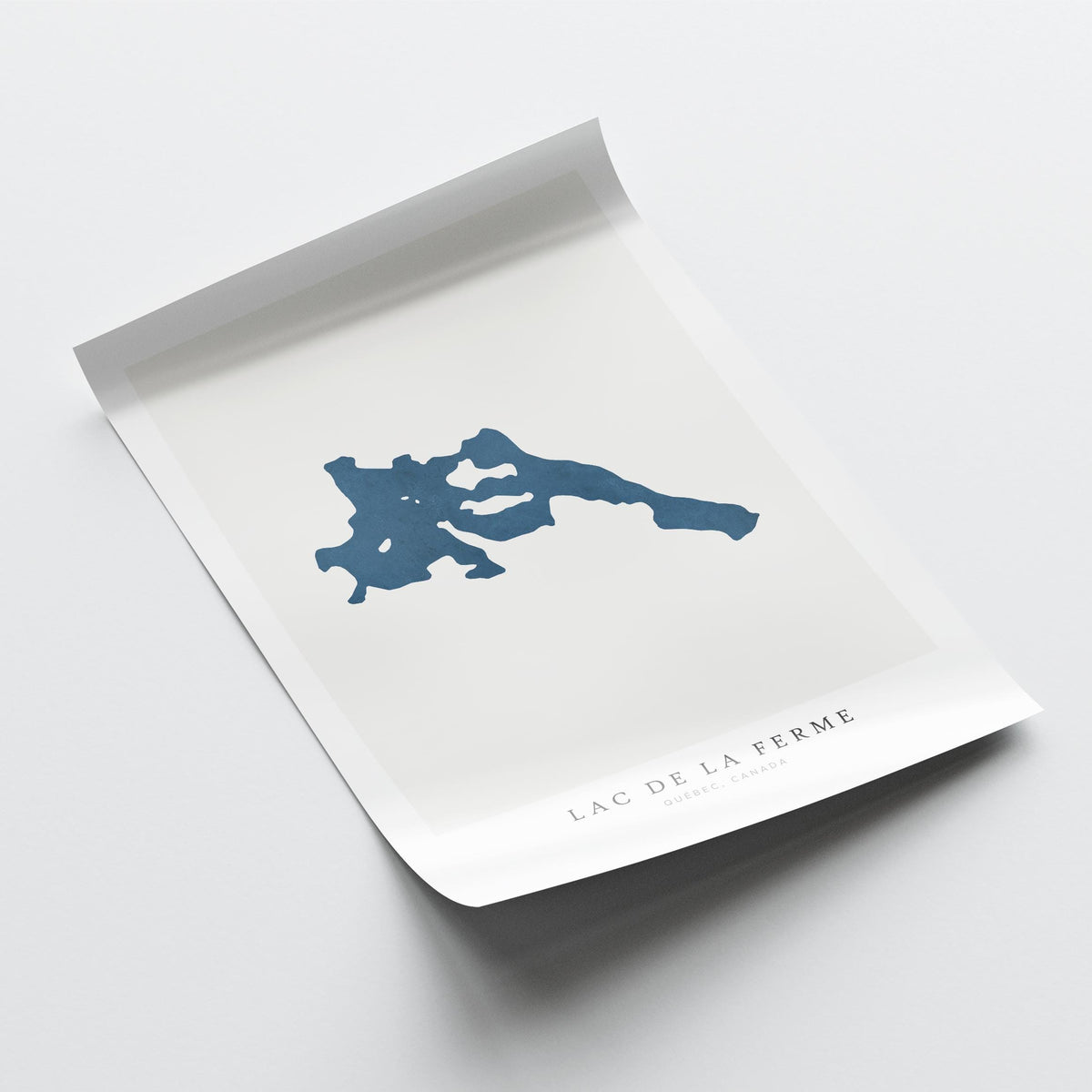 lac de la ferme map print quebec map poster – minimalist lake wall art - image 6