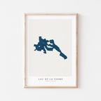 lac de la ferme map print quebec map poster – minimalist lake wall art - image 2