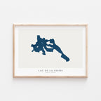 lac de la ferme map print quebec map poster – minimalist lake wall art - image 1
