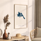 lac de la ferme map print quebec map poster – minimalist lake wall art - image 3