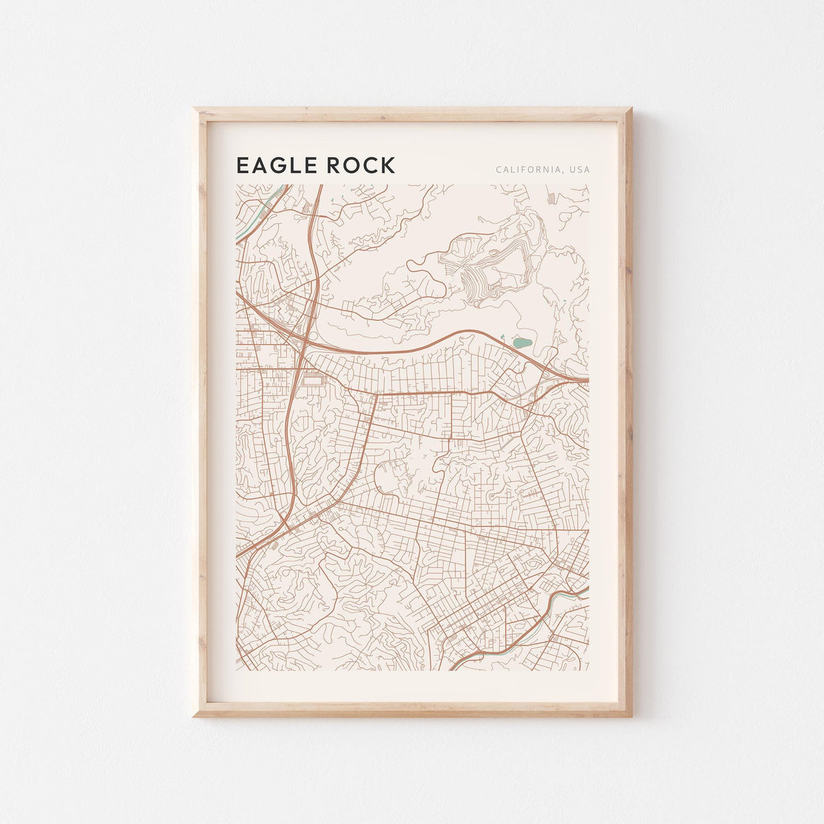 eagle rock, california map poster - image 1